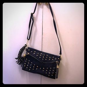 Blue studded bag